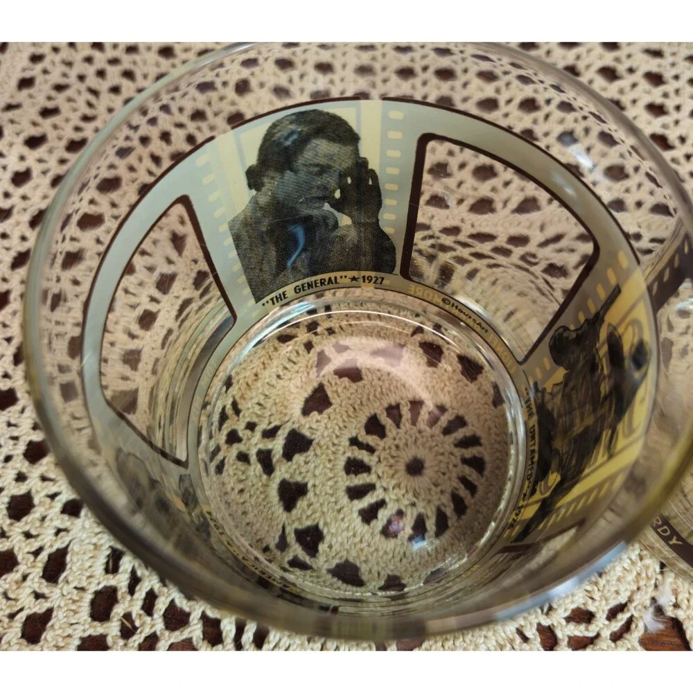 Set of 2 Vintage 'Roaring Twenties' Theme Whiskey Lowball Glasses